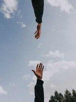 Hands reaching out